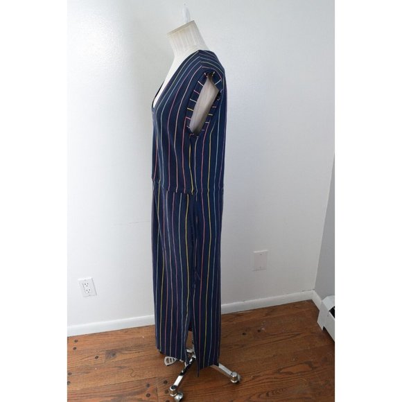 Marine Layer Roxanne Maxi Dress in Blue Striped Medium Sleeveless New Rainbow - Picture 3 of 6